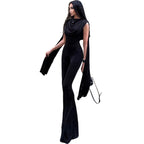 Elegant Draped Wide-Leg Jumpsuit