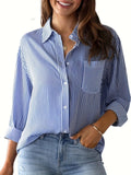 Women's Shirt with Modern Striped Pattern and Comfortable Fit