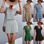 Women's Casual Jumpsuit with Crochet Details