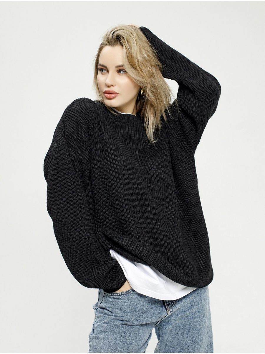 Women's Chunky Knit Comfort Sweater with Round Neckline