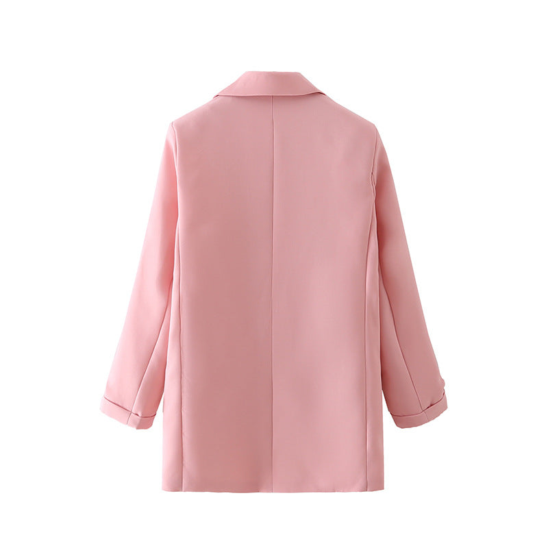 Elegant Blazer Jacket with Modern Cut and Textured Fabric