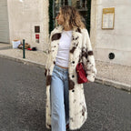 Elegant Faux Fur Coat in Modern Animal Print