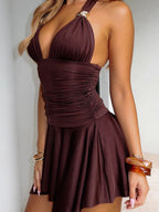 Women's Swimsuit with Elegant Wrap Design and Sophisticated Ruching