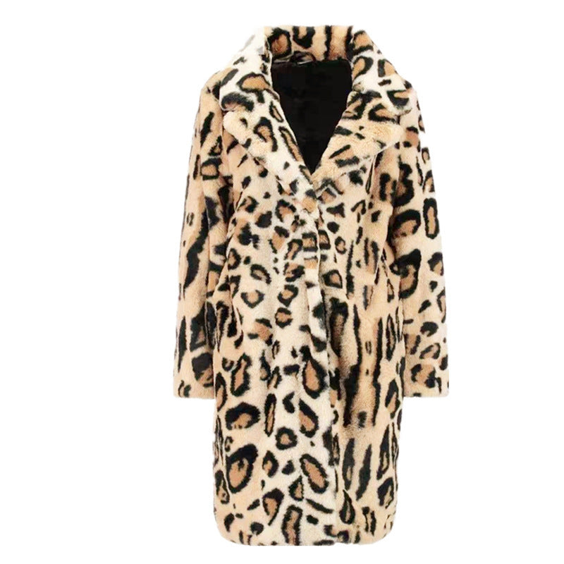 Women's Elegant Oversized Animal Print Coat