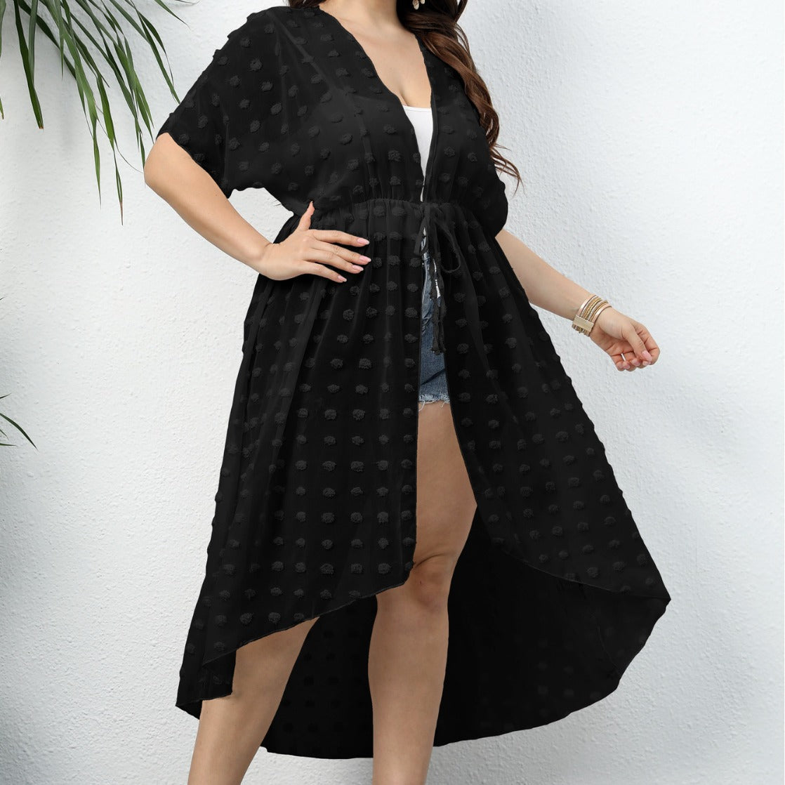 Women's Elegant Beach Cover-Up with Transparent Structure