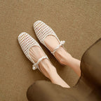 Women's Ballet Flats with Elegant Mesh Design and Stylish Strap