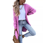 Women's Chunky Knit Cardigan with Loose Fit