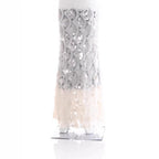 Women's Maxi Skirt with Unique Ruffle Design and Sheer Lace