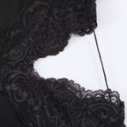 Women's Asymmetrical Lace Top with Elegant Ruffle Details