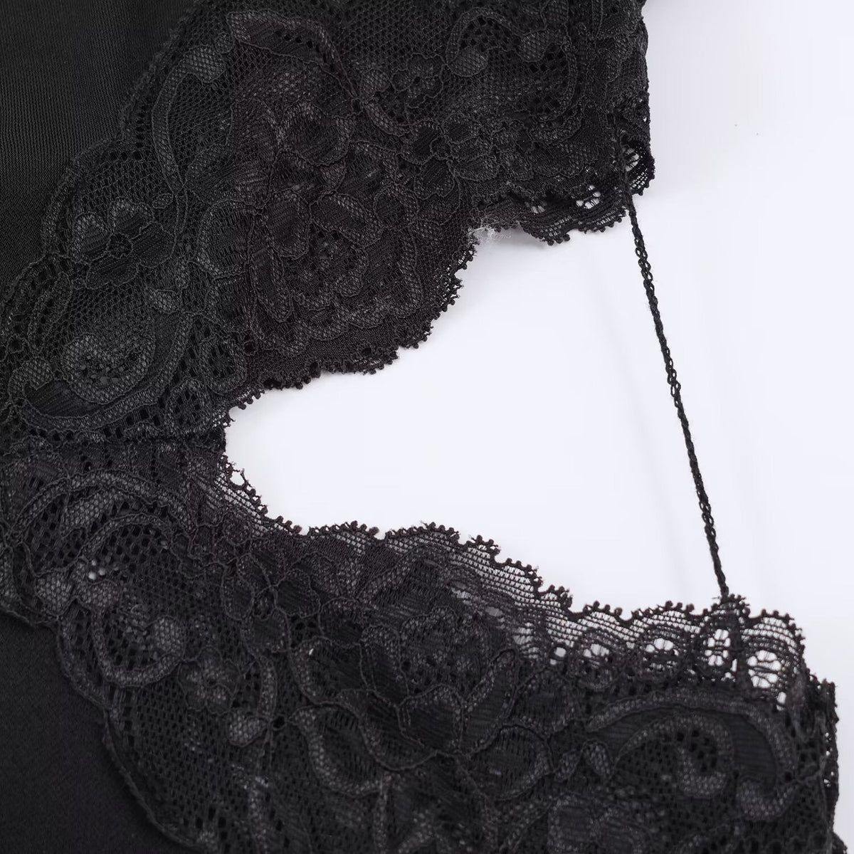 Women's Asymmetrical Lace Top with Elegant Ruffle Details