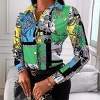Women's Blouse with Elegant Chain Pattern