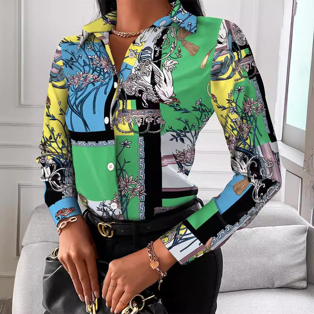 Women's Blouse with Elegant Chain Pattern