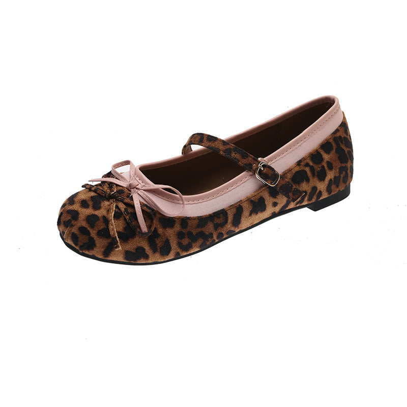 Women's Glitter Ballet Flats with Buckle Detail