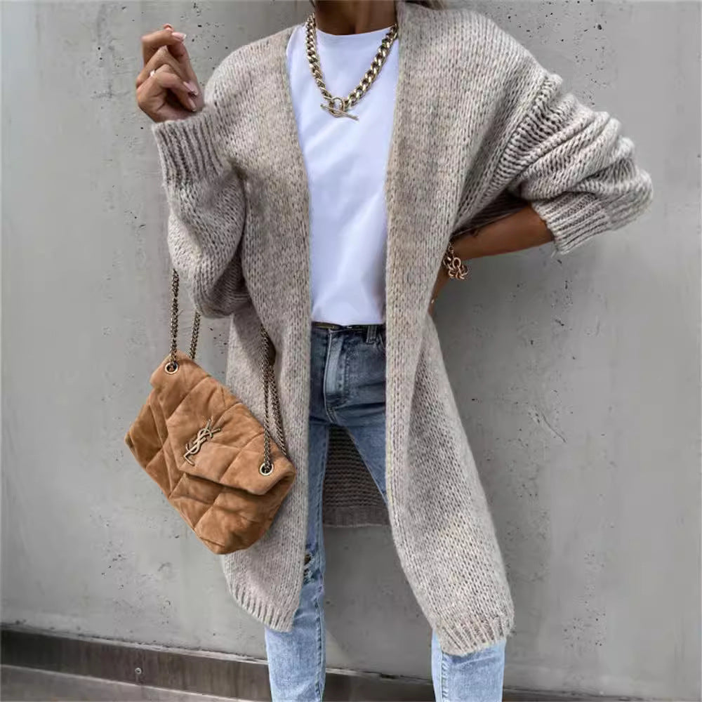 Women's Chunky Knit Cardigan with Loose Fit