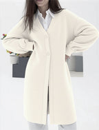 Women's Elegant Button-Front V-Neck Cardigan
