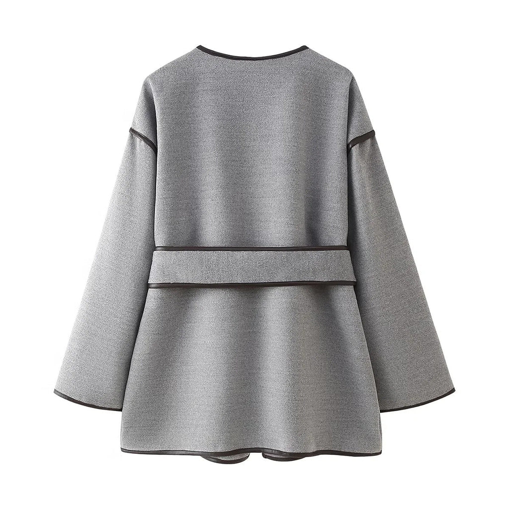 Women's Elegant Wrap Jacket with Pockets