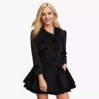 Women's Classic Coat with Elegant Collar and Detachable Hood