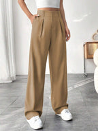 Elegant Wide-Leg Pleated Trousers
