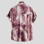 Women's Short-Sleeve Shirt with Abstract Pattern