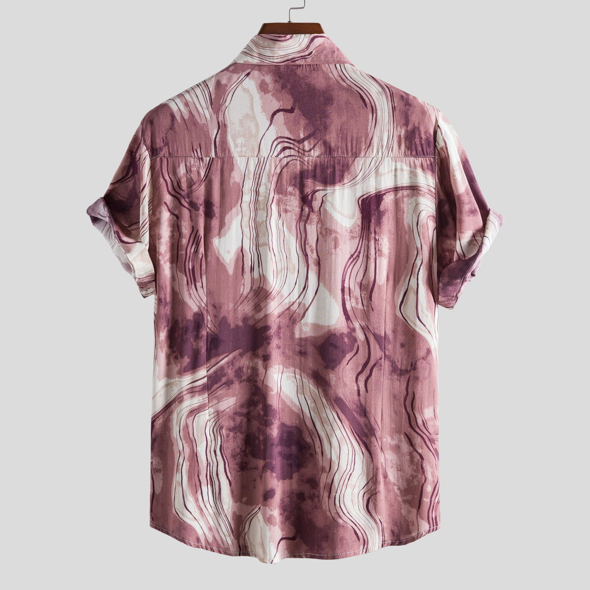 Women's Short-Sleeve Shirt with Abstract Pattern