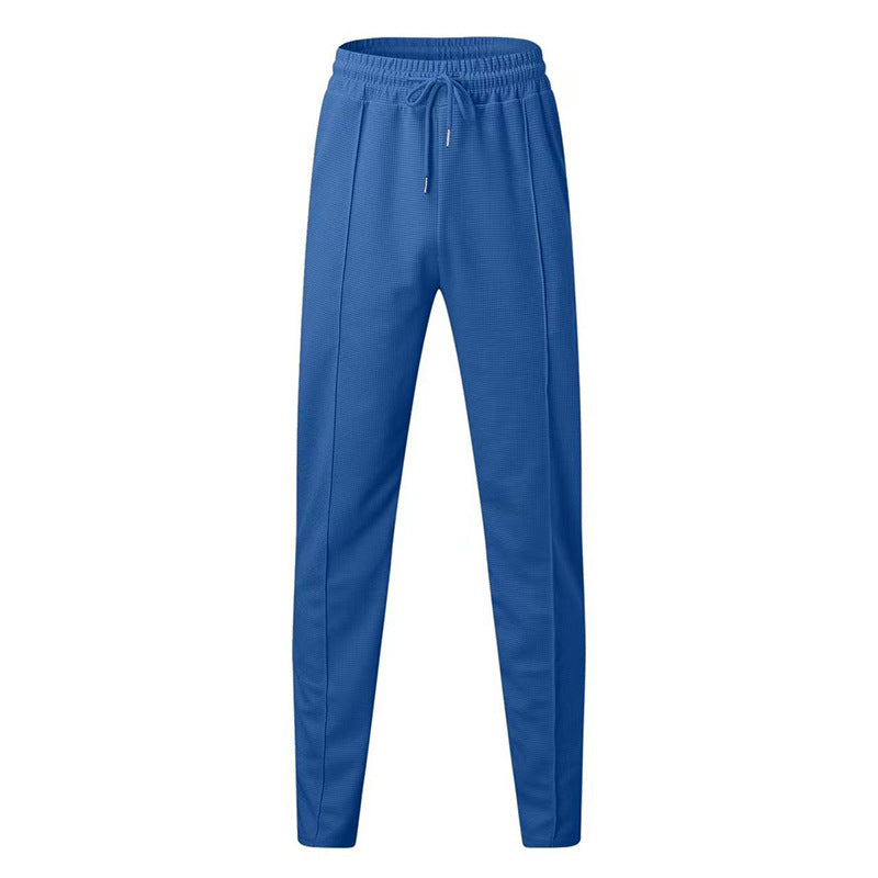 Women's Elastic Casual Pants with Waffle Texture