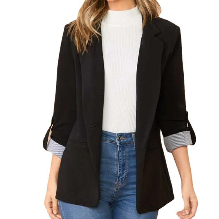 Women's Elegant Blazer with Contrast Details