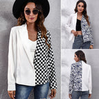 Women's Asymmetric Plaid Blazer