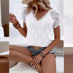 Women's Blouse with Elaborate Lace Trim
