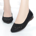 Women's Ballet Flats with Delicate Cutout Design and Sparkling Rhinestones