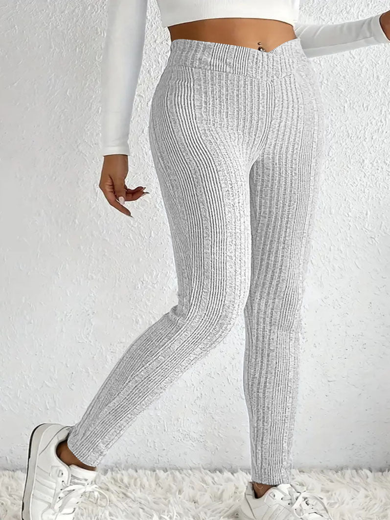 Women's High-Quality Ribbed Knit Leggings