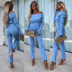 Elegant Off-Shoulder Jumpsuit with Long Leg