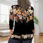 Women's Floral Print Blouse with Zipper