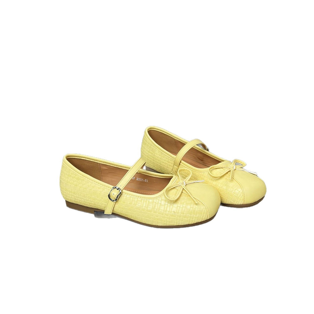 Women's Ballet Flats with Bow Detail and Strap