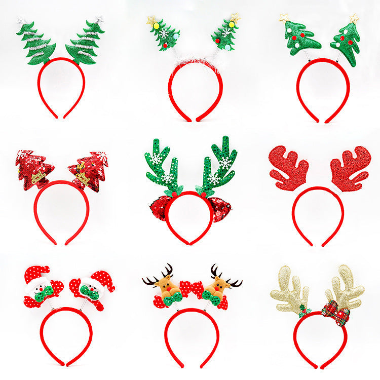 Festive Christmas Headband with Santa Figures