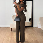 Elegant Jumpsuit with Wrap Design and Wide Leg