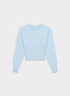 Cropped Ribbed Cardigan with Button Placket