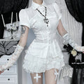 Women's Gothic Lace Shirt with Puff Sleeves