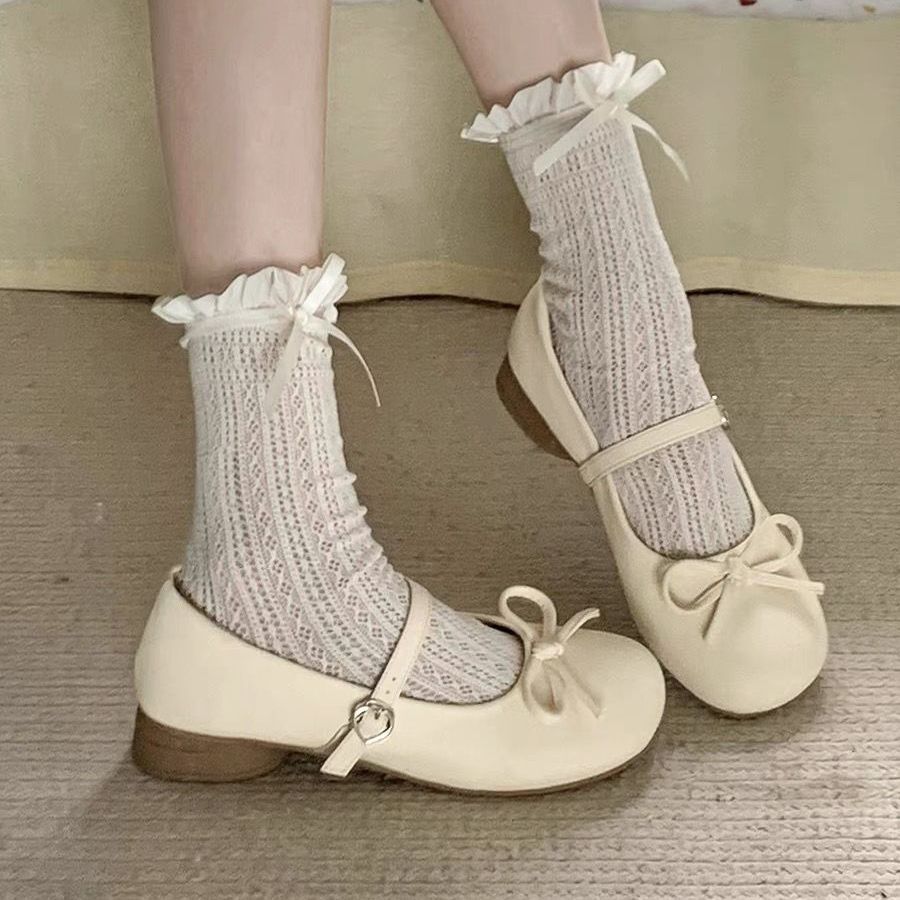 Women's Ballet Flats with Decorative Bow and Comfort Sole