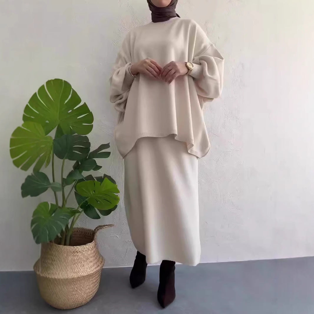 Casual Sweat Set with Wide Cut and Pockets