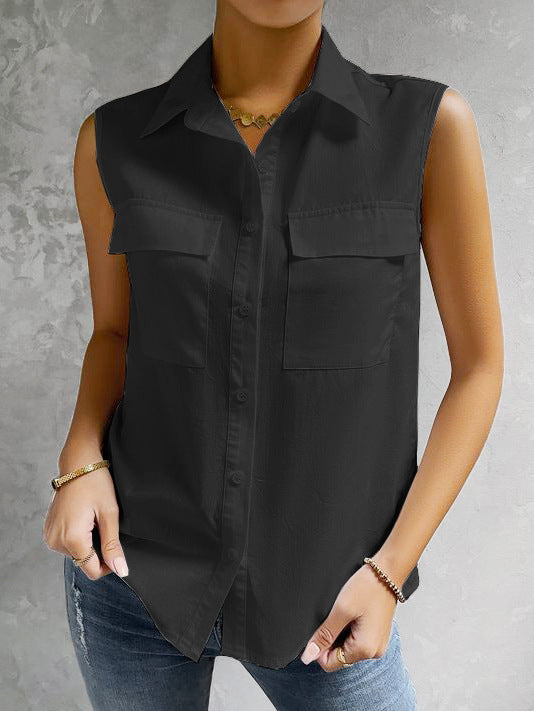 Sleeveless Shirt Blouse