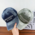 Men's Distressed Denim Baseball Cap