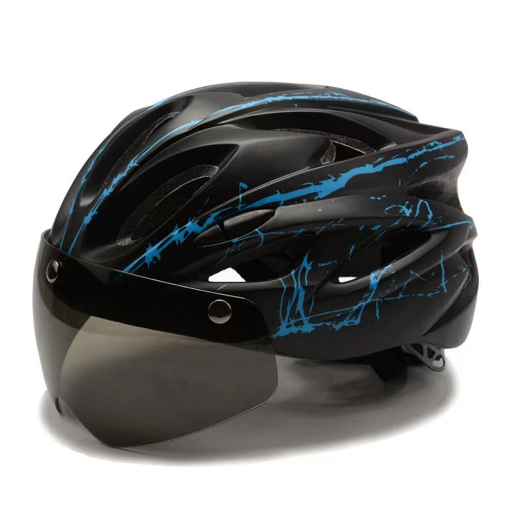 Bicycle Helmet with Integrated Sun Visor and Optimal Ventilation