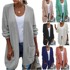 Women's Chunky Knit Cardigan with Casual Fit and Practical Pockets