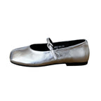 Women's Ballet Flats with Elegant Strap and Shimmering Finish