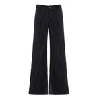 Women's Elegant Wide-Leg Pinstripe Trousers