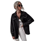 Women's Corduroy Jacket with Modern Cut and Practical Pockets