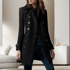 Women's Elegant Trench Coat with Double-Breasted Design