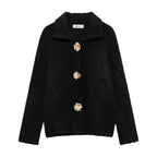 Women's Elegant Cardigan with Decorative Button Details