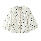 Women's Polka-Dot Blouse with Voluminous Sleeves