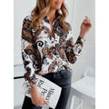 Women's Blouse with Delicate Paisley Pattern and Elegant Button Placket